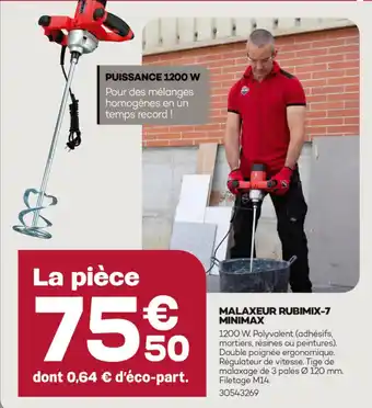 Gedimat Malaxeur rubimix-7 minimax offre