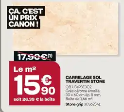 Gedimat Carrelage sol travertin stone offre