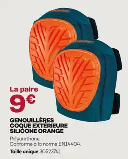 Gedimat Genouillères coque extérieure silicone orange offre