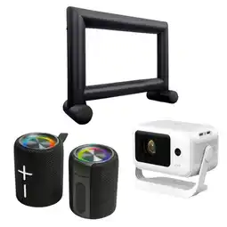Brico Dépôt Pack cinéma xxl – écran géant, vidéoprojecteur & son stéréo offre