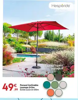 Maxi Bazar Hespéride parasol inclinable loompa 2x3m offre