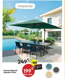 Maxi Bazar Hespéride parasol déporté equador 4×3m offre