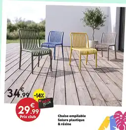 Maxi Bazar Chaise empilable solara plastique & résine offre