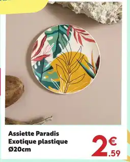 Maxi Bazar Assiette paradis exotique plastique offre