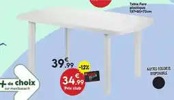 Maxi Bazar Table faro plastique offre