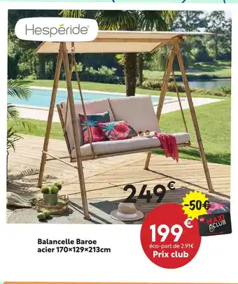 Hespéride balancelle baroe acier