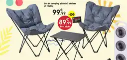 Maxi Bazar Set de camping pliable 2 chaises et 1 table offre