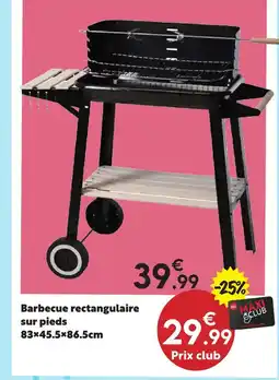 Maxi Bazar Barbecue rectangulaire sur pieds offre