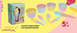 Maxi Bazar Lot de 9 coupes à glace avec spatules incluses offre