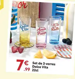 Maxi Bazar Set de 3 verres dolce vita offre