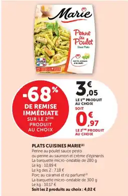 Super U Plats cuisines marie offre
