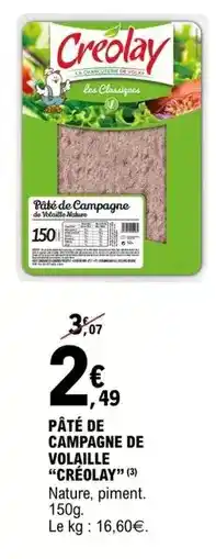 E.Leclerc Creolay - pâté de campagne de volaille offre