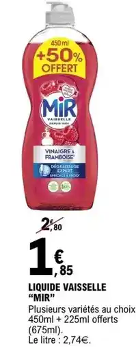 E.Leclerc Mir - liquide vaisselle offre
