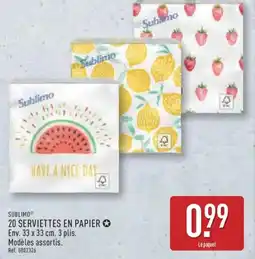 ALDI SUBLIMO 20 serviettes en papier offre