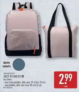 ALDI LIVE IN STYLE Sacs pliables offre