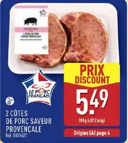 ALDI 2 côtes de porc saveur provençale offre