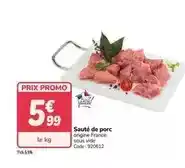 Promocash Promo - sauté de porc offre