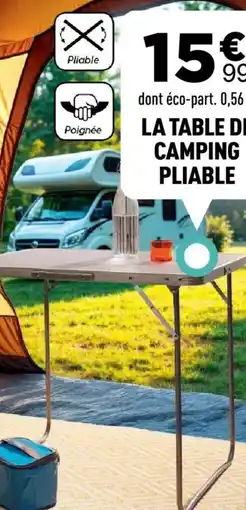 Centrakor La table de camping pliable offre