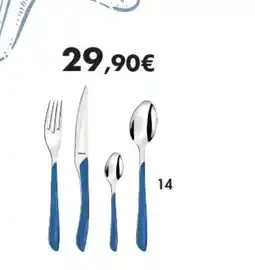 E.Leclerc Ménagère 24 pièces éclat nature bleu marine en inox offre