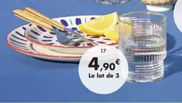 E.Leclerc Lot de 3 gobelets rio transparent en verre offre