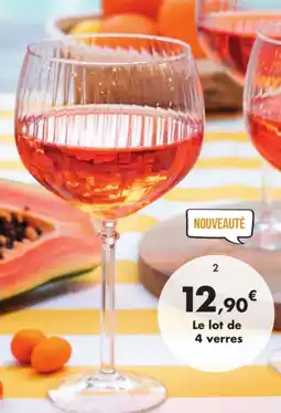 E.Leclerc Lot de 4 verre à pied royal gin & tonic en verre offre