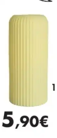 E.Leclerc Vase stripes jaune ou rose en verre offre