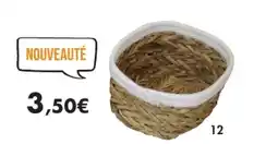 E.Leclerc Panier de rangement en jonc de mer tressé et coton blanc offre