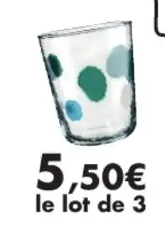 E.Leclerc Lot de 3 verres aura 3 décors différents en verre offre