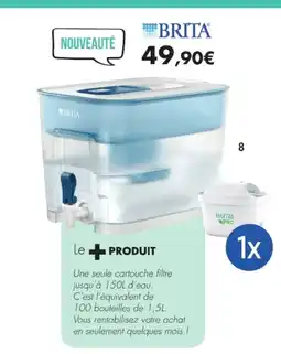 E.Leclerc Distributeur d'eau filtrée brita flow en plastique avec 1 cartouche incluse offre