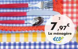 E.Leclerc Ménagère 24 pièces jade rouge eco+ en inox offre