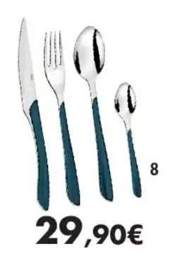 E.Leclerc Ménagère 24 pièces éclat vert canard» en inox offre