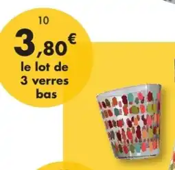 E.Leclerc Lot de 3 gobelets conique bas décor jasmine, sunset et pois offre