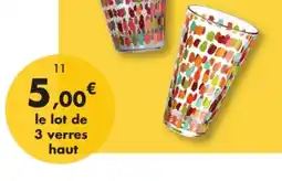 E.Leclerc Lot de 3 gobelets conique haut décor jasmine, sunset et pois offre