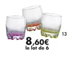 E.Leclerc lot de 6 gobelets marco en verre offre