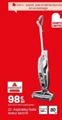 BUT BISSEL10. Aspirateur balai Puissance laveur sans fil Aspirateur balai Puissance laveur sans fil offre