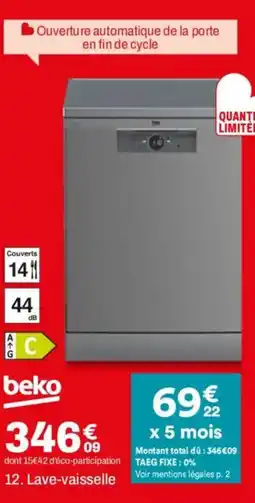 BUT BEKO Lave-vaisselle offre