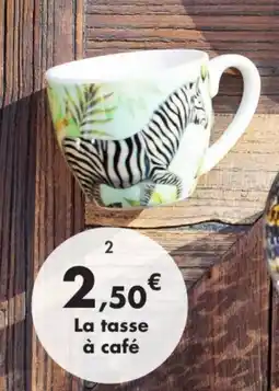 E.Leclerc Tasse café savana 6 décors différents disponibles en porcelaine offre
