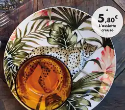 E.Leclerc Assiette creuse savana 6 décors différents disponibles en porcelaine offre
