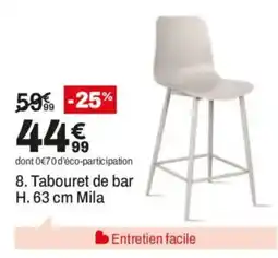 BUT Tabouret de bar H. 63 cm Mila offre