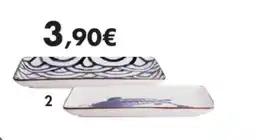 E.Leclerc Plat rectangulaire koi bleu et blanc en porcelaine offre