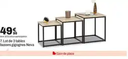 BUT Lot de 3 tables basses gigognes Neva offre