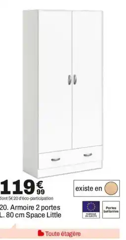 BUT Armoire 2 portes L. 80 cm Space Little offre