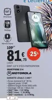 E.Leclerc Motorola - smartphone 14 offre
