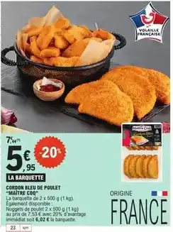 E.Leclerc Maître coq - cordon bleu de poulet offre
