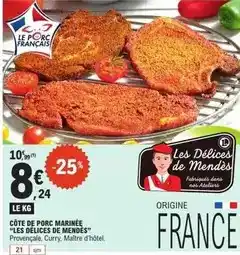 E.Leclerc Côte de porc marinee offre