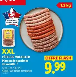 Lidl Flash - plateau de saucisses de volaille offre