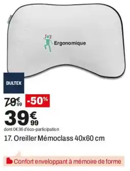 BUT BULTEX Oreiller Mémoclass offre