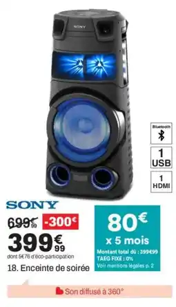 BUT SONY Enceinte de soirée offre