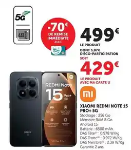 Hyper U Xiaomi - redmi note 15 pro+5g offre