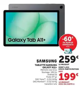 Hyper U Samsung - galaxy tab a11+ offre